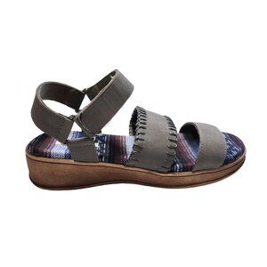 Muk Luks Gray and Brown Sandals